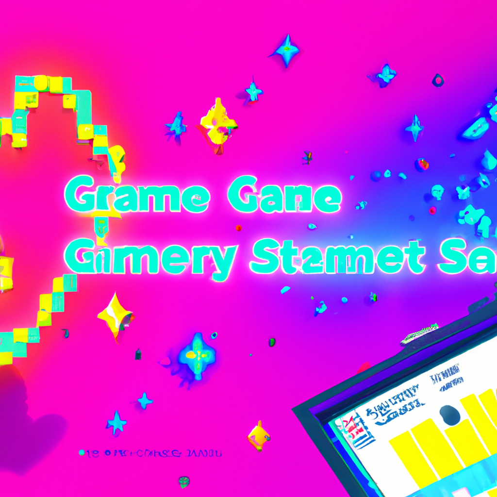 Colorful handheld gameplay loop with neon sprites